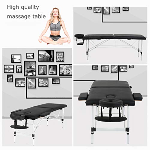 Aluminium Massage Table 73 Inch Massage Bed Spa Bed Massage Table W/Face Cradle Portable Carry Case Height Adjustable 2… - Image 2