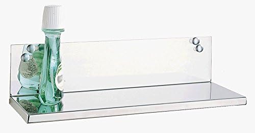 Meek Mirrors Stainless Steel Skyway Shelf for Channel &amp; Angle Frame Mirrors, Satin Finish, 24 inch by 5 inch (AMZ3210)