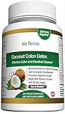 Coconut Colon Detox Supplement with Psyllium Husk | Natural Colon Cleanse Pills for Weight Loss | Appetite Suppressant for Women and Men (60 Veggie Caps, 30 Day Supply)