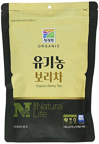Chung Jung One Organic Barley Tea, 10g X 15 Teabags (Total 150g -10.58 Oz) - Sugar Free, Caffeine Free