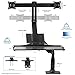VIVO Black Premium Dual Monitor Height Adjustable Workstation Standing Desk Mount Riser with Foldable Keyboard Tray and USB Ports | Holds 2 Screens 17” to 27” (STAND-SIT2DD)thumb 1
