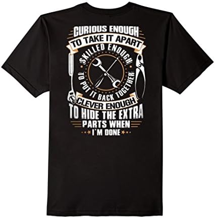 Men's Mechanic Shirts - Skilled and Clever Mechanic Large Black