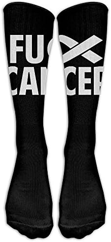 Fck Cancer 1 Pair Over-The-Calf Socks Cosplay Socks Knee High Lightweight Ribbed Dress Stockings