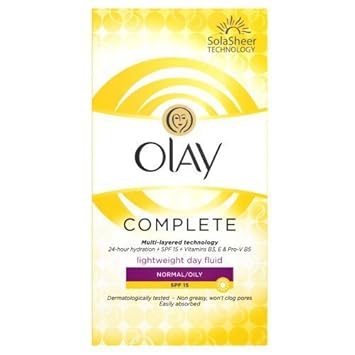 Olay Complete Care SPF 15 Day Fluid Normal/Oily for Women, 3.4 Ounce
