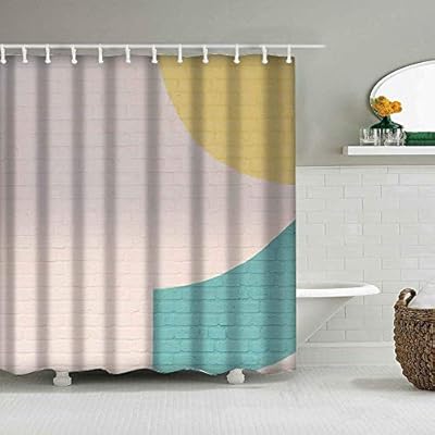 Decor Shower Curtain Colorful Bold Design Fabric Bathroom Decor Set With Hooks 72 X 72 78 Multi 473 Brick Wall Colourful Cyan Painted Wall Buy Online At Best Price In Uae Amazon Ae
