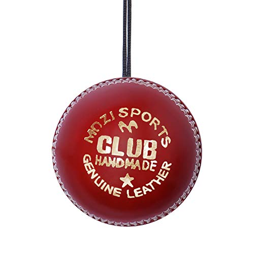 Mozi Sports Leather Hanging Cricket Ball with Rope for Knocking