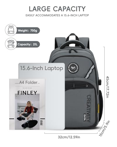 Amythe School Backpack for Teenagers, School Backpacks for Youth 10-18 Years with Various Compartments, Large Waterproof Backpacks for Viagem & School, grey, Daypack Backpacks