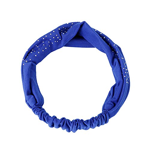 image for YOMXL Women Elastic Turban Diamond Hair Band Headwear Head Wrap Crysta