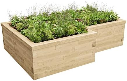 WoodBlocXTM - Camas elevadas en Forma de L: Amazon.es: Jardín