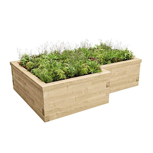 WoodBlocXTM - Camas elevadas en Forma de L: Amazon.es: Jardín