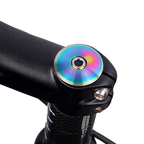 1 Set Bicycle Stem Cap,Titanium with Screw M6x30 Headset Cover Dustproof Protective MTB Bike Parts Bolt Professional Repair Cycling Accessories(Colorful)