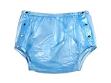 Haian Adult Incontinence Snap-on Plastic Pants Color Transparent Blue (Large)