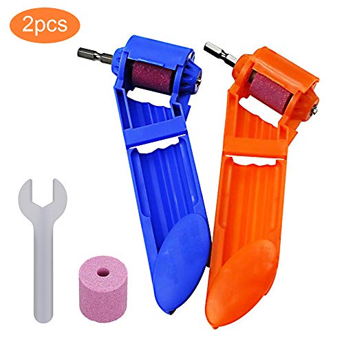 PiscatorZone 2PCS Drill Bit Sharpener Portable Diamond Drill Bit Sharpening Tool Corundum Grinding Wheel