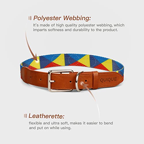 QUIQUE Roam Dog Collars for Medium Dogs/Small Dogs, Reflective