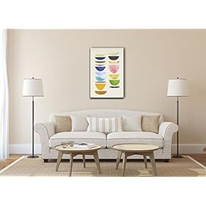 Canvas Wall Art - Colorful Abstract Dishes - Gallery Wrap Modern Home Art | Ready to Hang - 12x18 inches