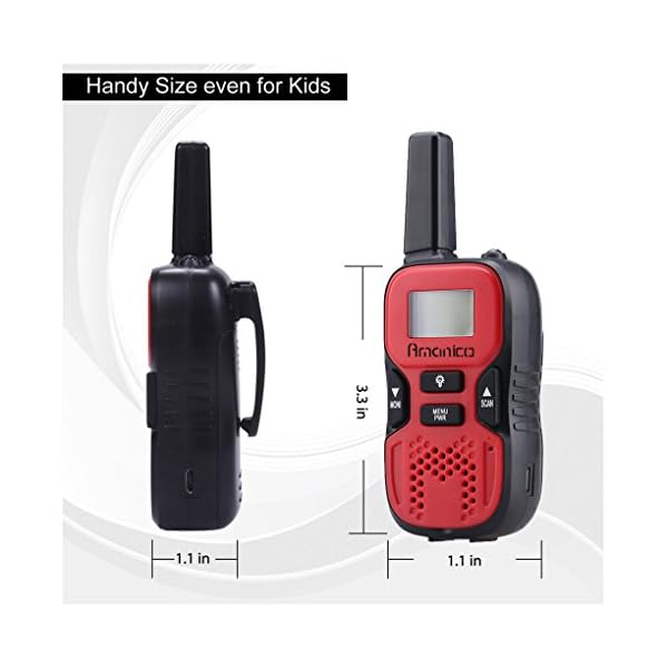 Amanico-Kids-Walkie-Talkies-22-Channel-FRSGMRS-2-Way-Radio-2-miles-up-to-37-Miles-UHF-Handheld-Smart-Mini-Size-33-In-Length-for-girls-boys-Kids-Children-Teens-1-Pair-Red Amanico-Kids-Walkie-Talkies-22-Channel-FRSGMRS-2-Way-Radio-2-miles-up-to-37-Miles-UHF-Handheld-Smart-Mini-Size-33-In-Length-for-girls-boys-Kids-Children-Teens-1-Pair-Red