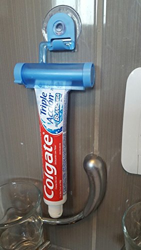 Hanbaili Rolling Squeezer Toothpaste Dispenser Sucker Hanging Bathroom Home Holder