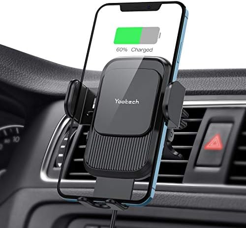 Wireless Car Charger,Yootech 15W/10W/7.5W Qi Car Charger,Fast Charging Auto Clamping Car Wireless Charger Air Vent Car Phone Holder Mount,Compatible with iPhone 12/12 Pro Max/12 Mini/11,Galaxy S21/S20