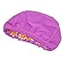 Medifier Swim Cap Floral Petal Retro Style Bathing Caps for Women Purple