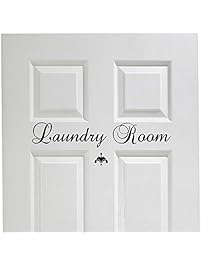 Laundry Door Decal with Accent Laundry Room Vinyl Wall Decal - Black