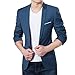 VOBAGA Men's Slim Fit Casual One Button Suit Blazers Blue XXXXL
