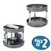 mDesign 2-Tier Lazy Susan Turntable for Bathroom Counter and Cabinets - 9 Inch Rotating Organizer Caddy - Bathroom Lazy Susan for Medicine Storage - Ligne Collection - 2 Pack - Charcoal Gray/Chrome