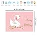 BEIPOTO Swan Princess Pink Cartoon Photo Backdrop Gold Happy Birthday Banner Baby Shower Photo Studio Background Party Decoration Dessert Table Photo Booth Props 6.5x5ft TE