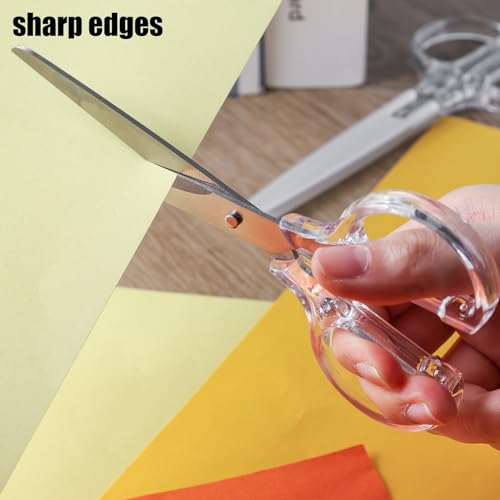 Koogel Acrylic Scissor for Craft, Stainless Steel Scissor Fabric Scissor Clear Craft Scissors for Office Home School Sewing