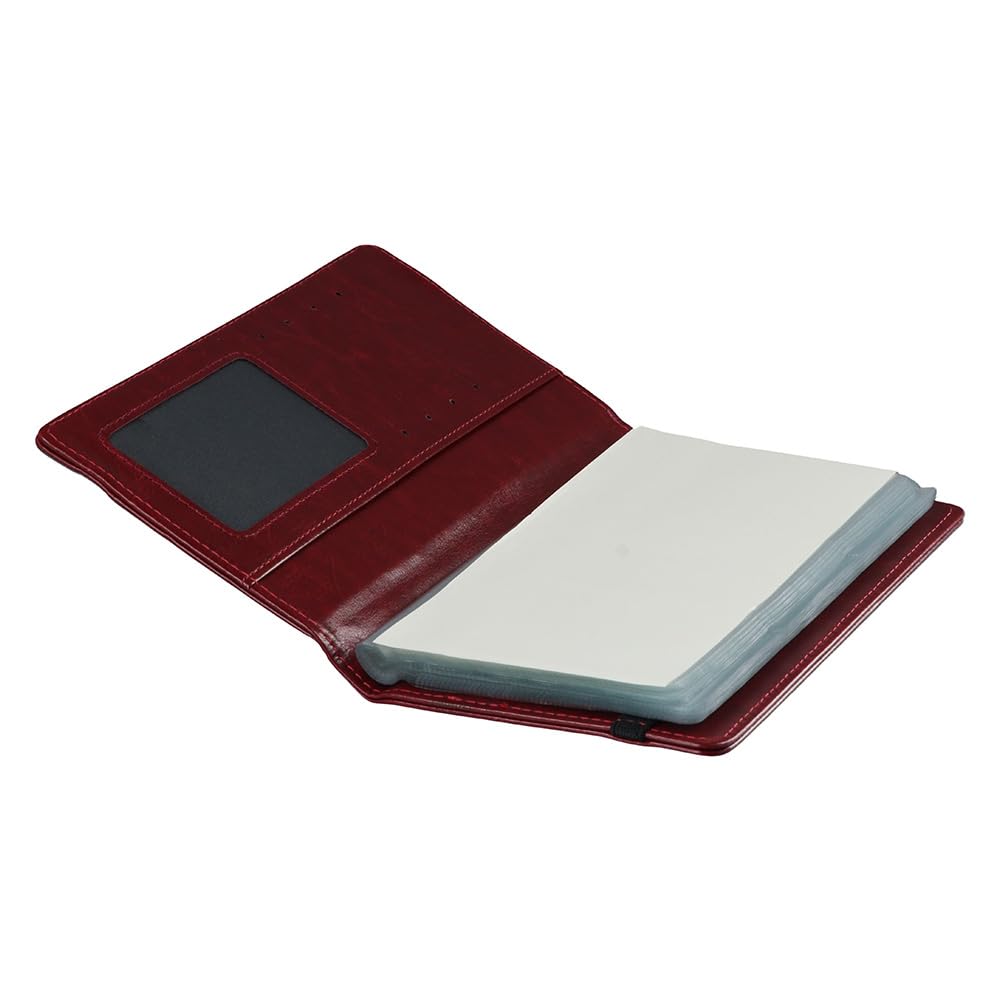 petofqq PU Leather Business Card Book, Name Card Book Holder, Elastic Closure Card Holder