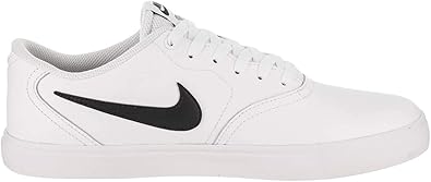 white nike shoes with black check