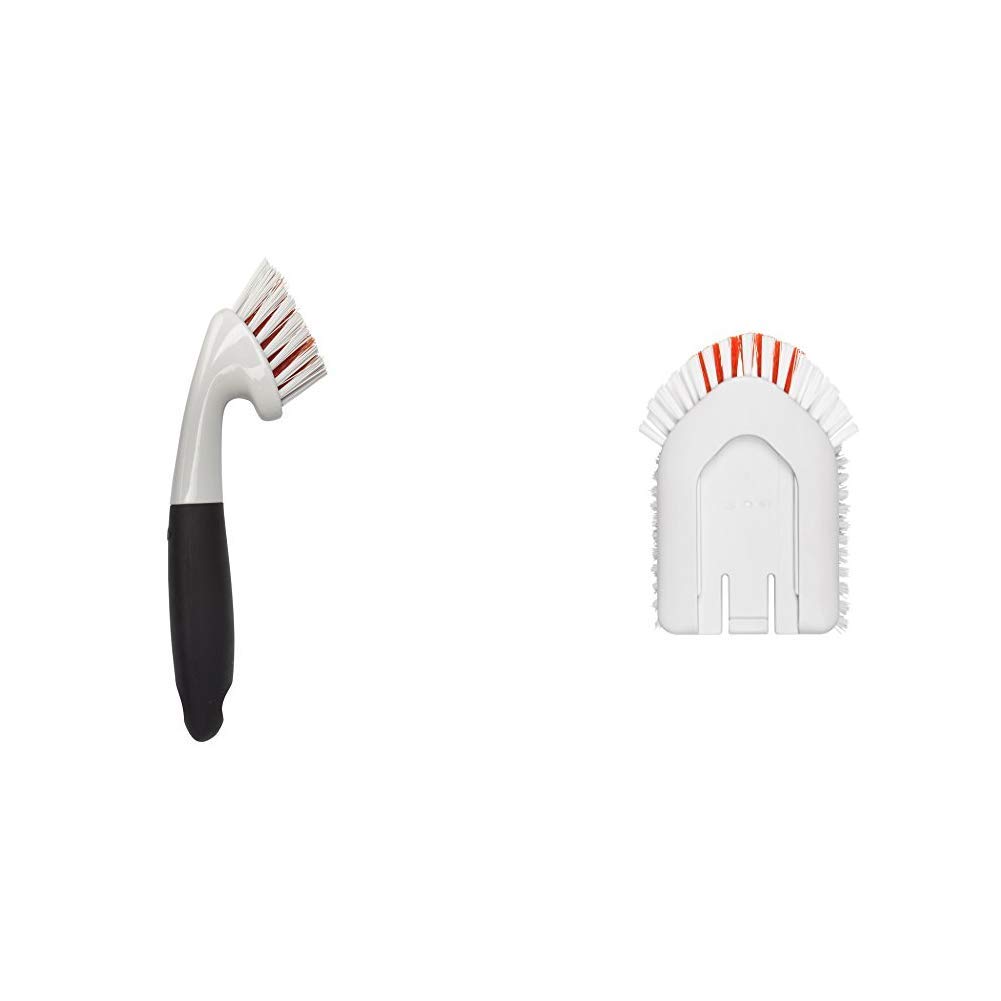 OXO Good Grips Grout Brush & Good Grips Extendable Tub and Tile Brush Refill, MultiColour