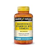 Mason Natural Magnesium and Vitamin D3 with Turmeric Tablets, 60 Count