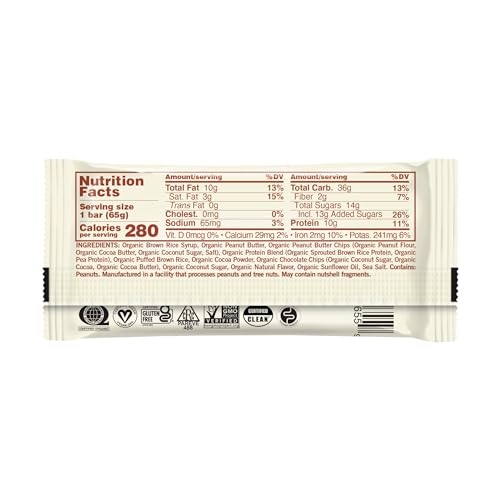 GOMACRO MACROBAR, DOUBLE CHOCOLATE PEANUT BUTTER CHIPS, 2.3 OUNCE