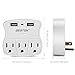 Upgraded Power Strip, BESTEK Round Surge Protector with 6-Outlet 15A 125V and 4 Auto 0-2.4A 5V Smart USB Charging Ports, Long 12-Foot Power Cord, FCC ETL Listed, White, Dorm Room Accessories