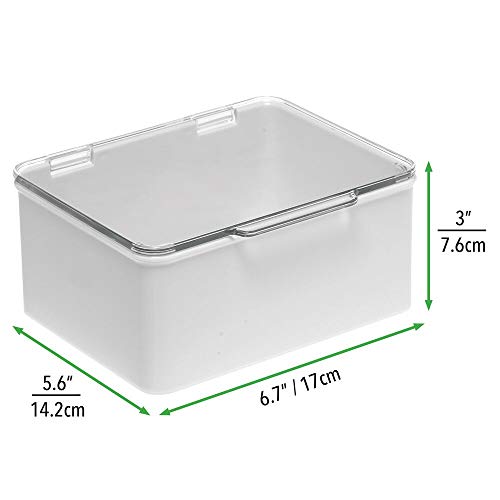 mDesign Plastic Stackable Square Storage Bin, Drawer Organizer with