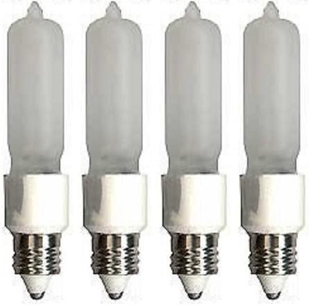 4 Pcs of 100 Watt E11 Base Mini Candelabra, Halogen Light Bulb, 120 Volts, 120V 100W Frost