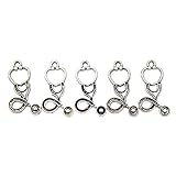 20Pcs Stethoscope Syringe Charm Pendants DIY Medical Doctor Jewelry Accessory