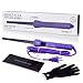HerStyler Baby Curls Mini Curling Iron, 9mm to 13mm Tapered Barrel, Thin Curling Wand with Dual Voltage, For Crowned Curls, Purple