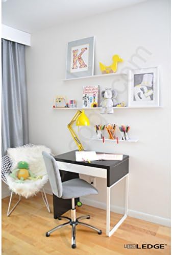 ULTRAledge 4'/48" Art Display / Picture Ledge / Floating Shelf, Metal, Modern (3.5" deep, White)