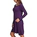 ShiZiBan Plus Size Women's Casual Swing Loose Fit Comfy Flattering Tunic Tops.Flare Short Sleeve T Shirt Dress (XXXX-Large, Purple-L)
