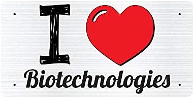 WP_ILV_466 I Love (Heart) Biotechnologies (grey metallic design) - Metal Wall Plate