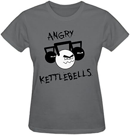 Happymeet Angry Kettlebells Slaver Women Round Neck Printed T Shirts Grey