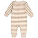 Niteo Baby Organic Cotton Snap Front Coverall, Light Brown Stripes, 12-18M