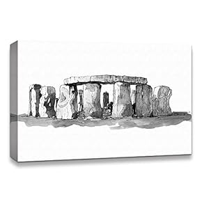 Canvas Wall Art Freehand Sketching of Scenery Pictures Home Wall Decorations for Bedroom Living Room Paintings Canvas Prints Framed - 12x18 inches