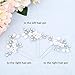 UNSUTUO Bride White Flower Wedding Hair Pins Clips Rhinestone Silver Bridal Hair Piece Accessories for Women, Set of 3 (Silver)