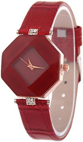 Corgy Women Fashion Synthetic Leather Band Lozenge Analog Quartz Wrist Watch Bracelet Bangle Wrist Watches