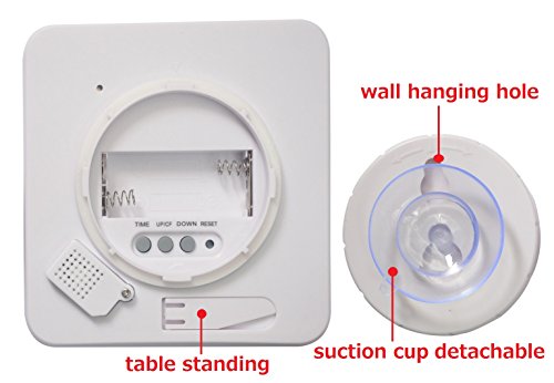 Digital LCD Waterproof Timer Shower Clock New Design Bathroom Clock Wall Mounted, Suction Cup, Displays Time, Temperature, and Indoor Relative Humidity (green)