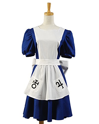 American McGee's Alice Madness Returns Cosplay Costume Classic Maid Dress Apron