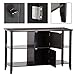 Yaheetech 3 Tier Solid Wood Buffet/Sideboard Table Console Sofa Table w/2 Grooved Cubby Storage Espresso Finished