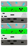 Pixellated Video Game Style Silicone Wristbands - 8 Pack Party Favor Set (2 of each design)